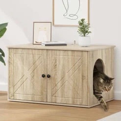 vidaXL Casa para Gatos Sonoma 85 x 55 x 50,5 cm Madera de ingeniería Roble Sonoma Outlet