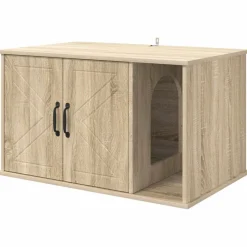 vidaXL Casa para Gatos Sonoma 85 x 55 x 50 cm Madera de ingeniería Roble Sonoma Sale