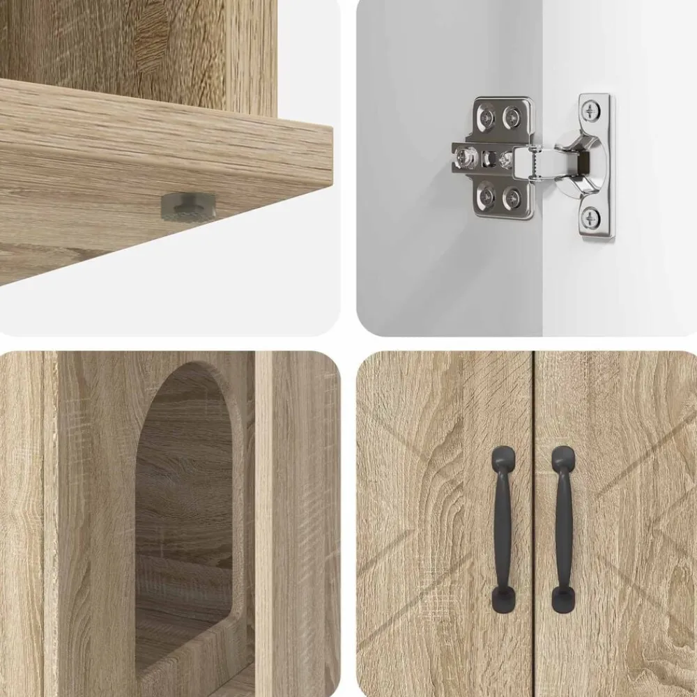 vidaXL Casa para Gatos Sonoma 85 x 55 x 50 cm Madera de ingeniería Roble Sonoma Sale