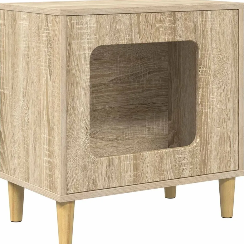 vidaXL Productos Para Mascotas-Casa para Gatos Sonoma 51 x 30 x 52 cm Madera de ingeniería