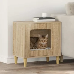 vidaXL Productos Para Mascotas-Casa para Gatos Sonoma 51 x 30 x 52 cm Madera de ingeniería