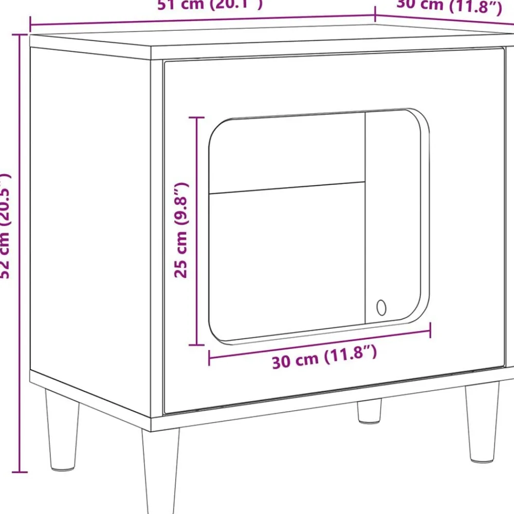 vidaXL Productos Para Mascotas-Casa para Gatos Sonoma 51 x 30 x 52 cm Madera de ingeniería