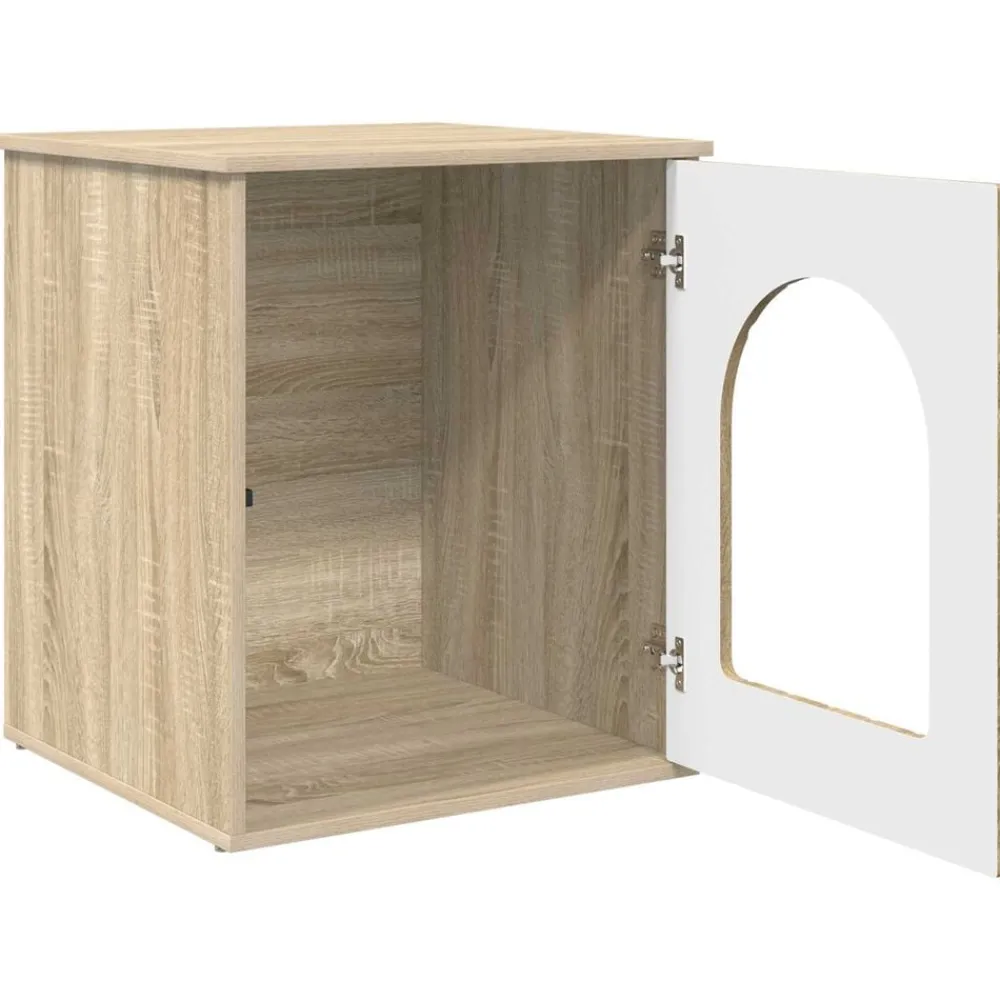 vidaXL Casa para Gatos Sonoma 53 x 52 x 62 cm Madera de ingeniería Roble Sonoma Discount