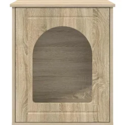 vidaXL Casa para Gatos Sonoma 53 x 52 x 62 cm Madera de ingeniería Roble Sonoma Discount