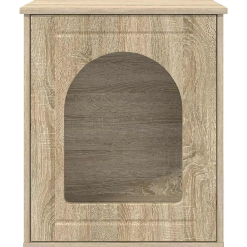 vidaXL Casa para Gatos Sonoma 53 x 52 x 62 cm Madera de ingeniería Roble Sonoma Discount
