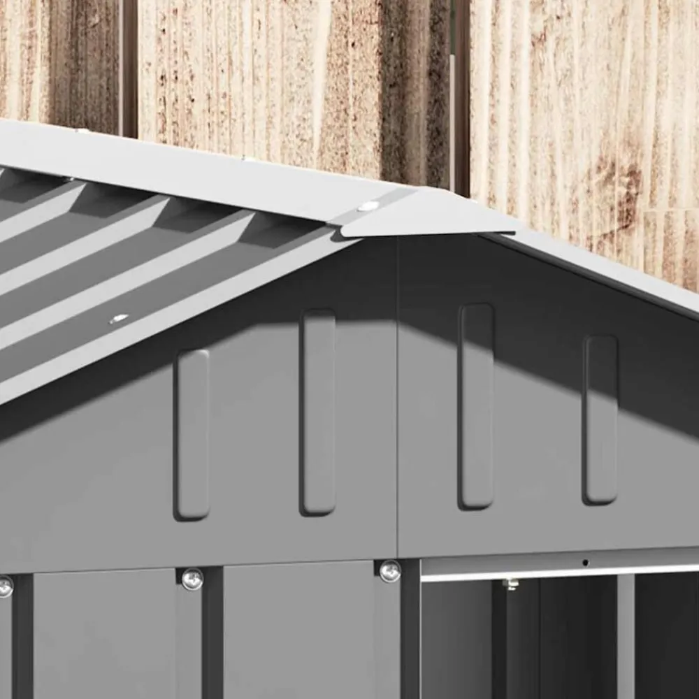 vidaXL Casa para perros acero galvanizado 116,5x153x81,5 cm Gris Outlet