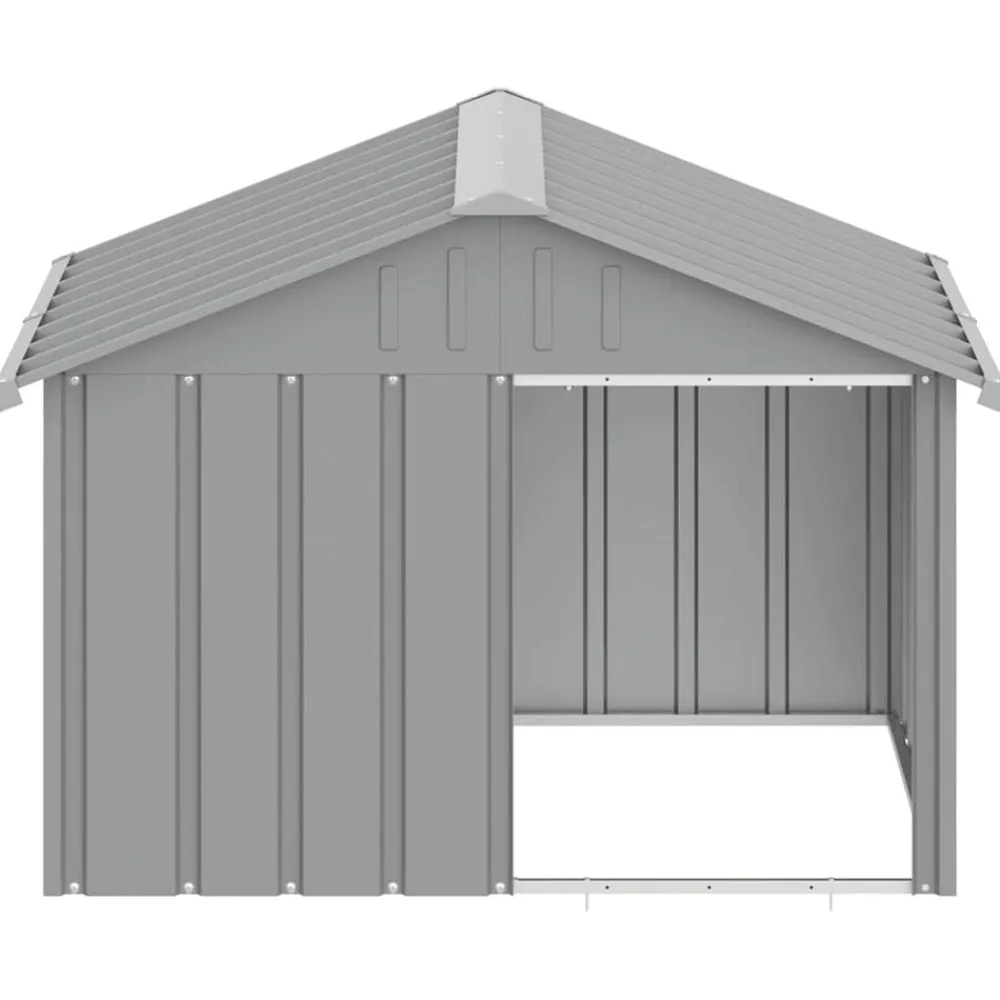vidaXL Casa para perros acero galvanizado 116,5x153x81,5 cm Gris Outlet