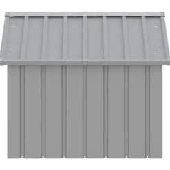 vidaXL Casa para perros acero galvanizado 116,5x153x81,5 cm Gris Outlet