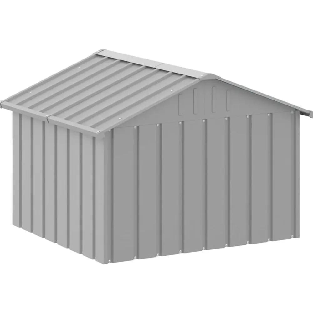 vidaXL Casa para perros acero galvanizado 116,5x153x81,5 cm Gris Outlet