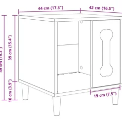 vidaXL Casa para perros 44 x 42 x 49 cm Madera de ingeniería Negro Clearance