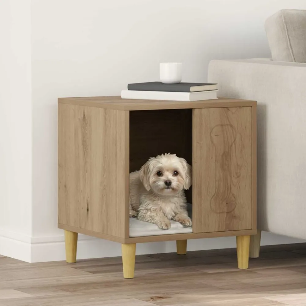 vidaXL Casa para perros Roble Artesanal 44 x 42 x 49 cm Roble artisan Best