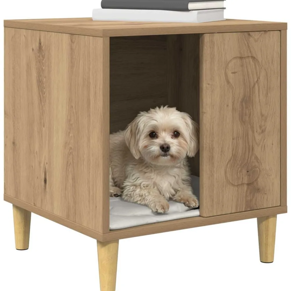 vidaXL Casa para perros Roble Artesanal 44 x 42 x 49 cm Roble artisan Best
