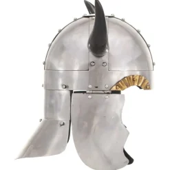 vidaXL Arte Y Ocio-Casco vikingo fantasía LARP acero plateado