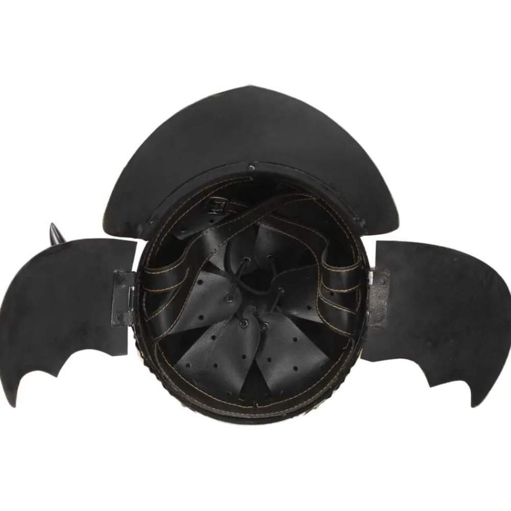 vidaXL Arte Y Ocio-Casco vikingo fantasía LARP acero plateado