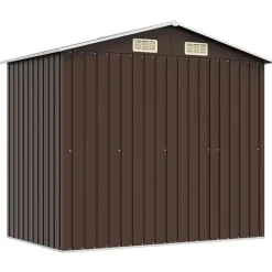 vidaXL Jardín-Caseta de almacenamiento jardín acero marrón 204x132x186 cm