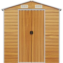 vidaXL Jardín-Caseta de jardín acero galvanizado marrón claro 191x130x198 cm