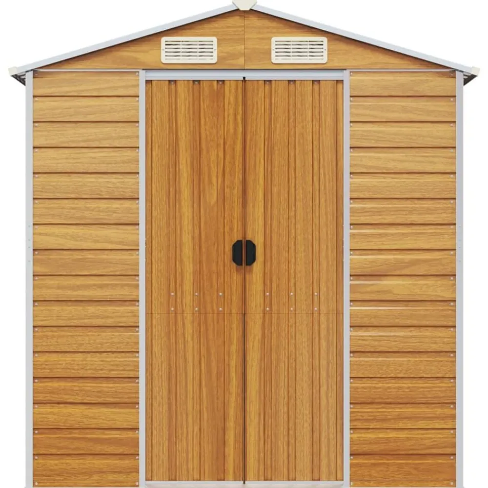 vidaXL Jardín-Caseta de jardín acero galvanizado marrón claro 191x130x198 cm