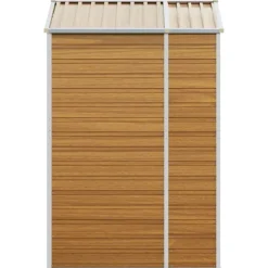 vidaXL Jardín-Caseta de jardín acero galvanizado marrón claro 191x130x198 cm