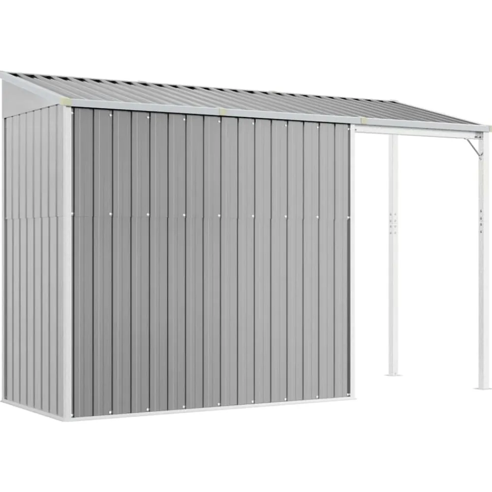 vidaXL Caseta de jardín con techo extensible, , 277 x 107 x 181 cm, acero Gris claro Sale