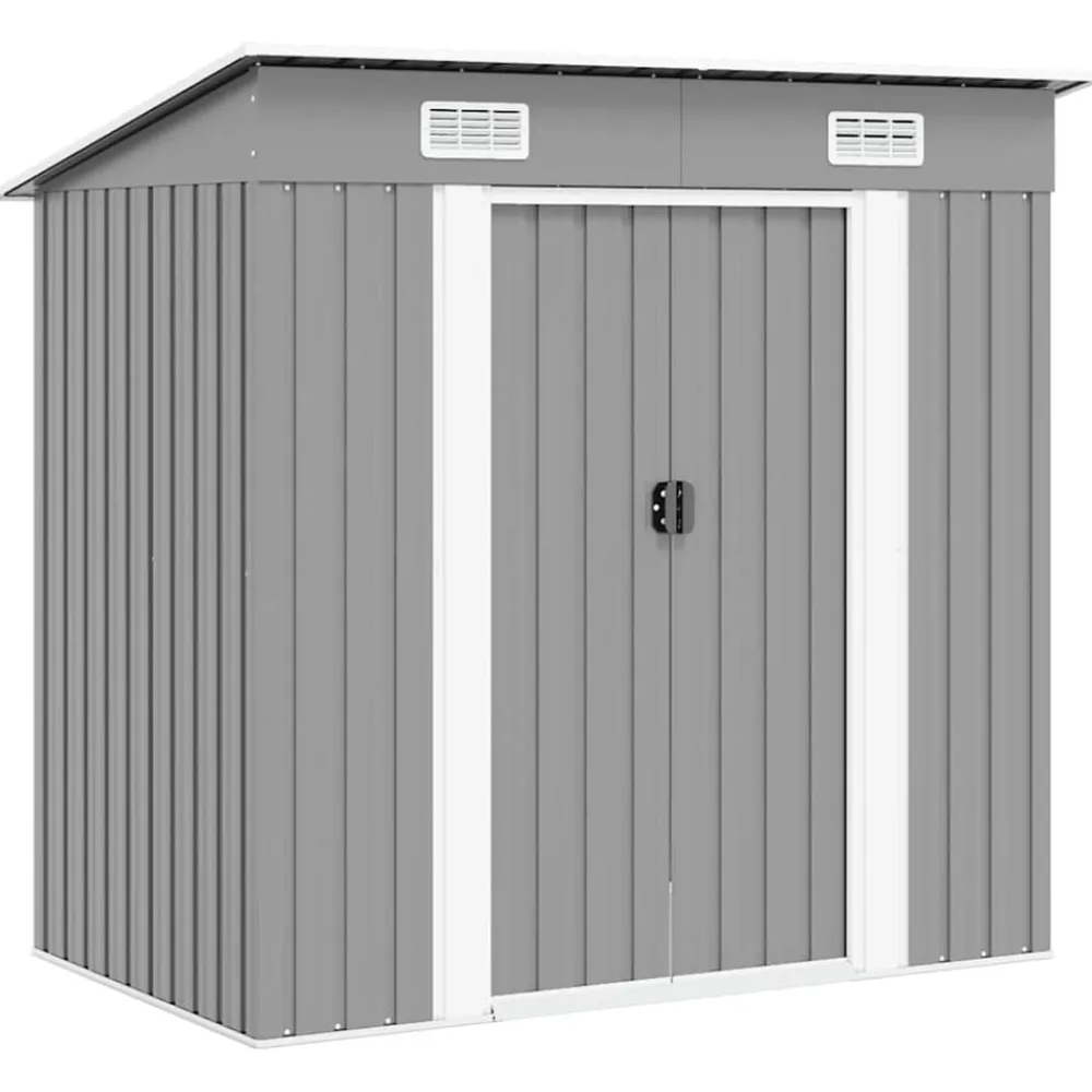 vidaXL Caseta de jardín de metal Gris Hot