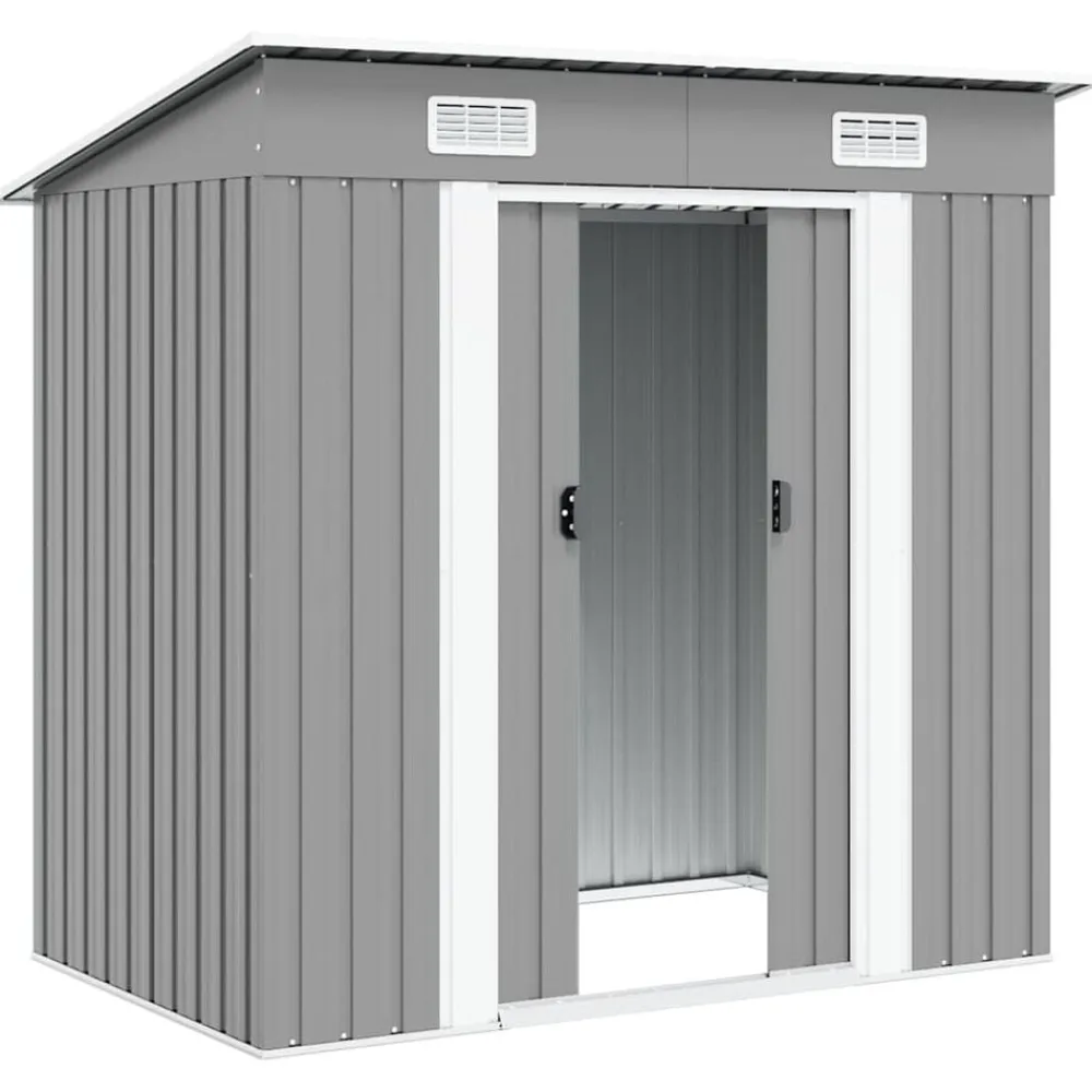 vidaXL Caseta de jardín de metal Gris Hot