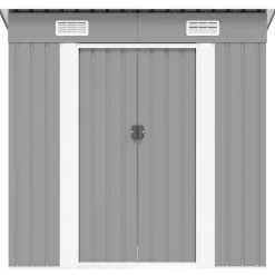 vidaXL Caseta de jardín de metal Gris Hot