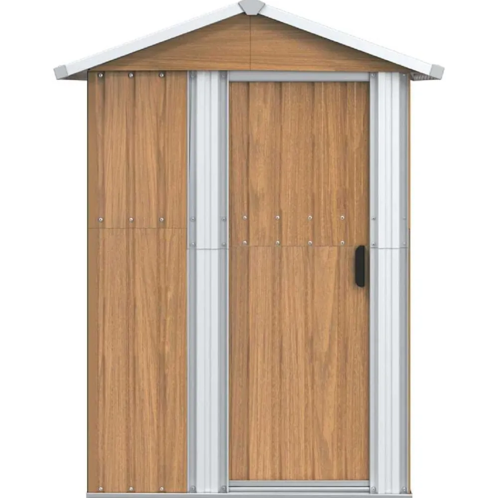 vidaXL Jardín-Caseta de jardín marrón 126x97,5x177 cm acero galvanizado