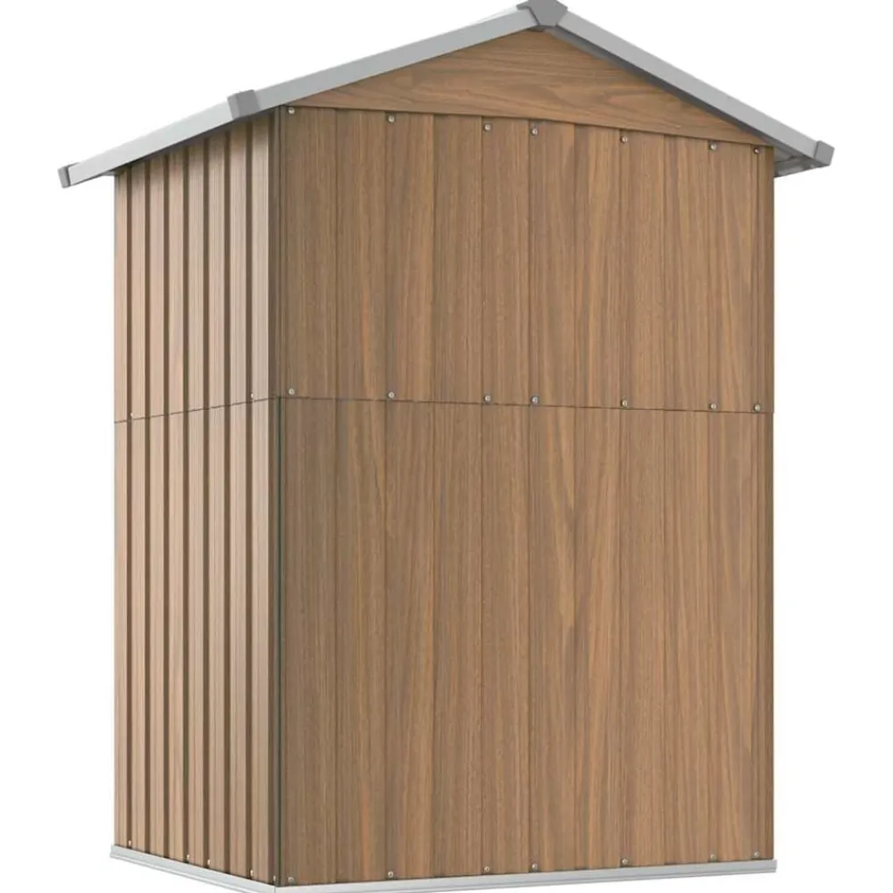 vidaXL Jardín-Caseta de jardín marrón 126x97,5x177 cm acero galvanizado