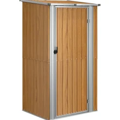 vidaXL Jardín-Caseta de jardín marrón 118,5x97x209,5 cm acero galvanizado