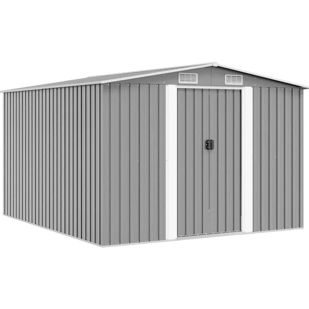 vidaXL Caseta de jardín metal 257x298x178 cm Gris Hot