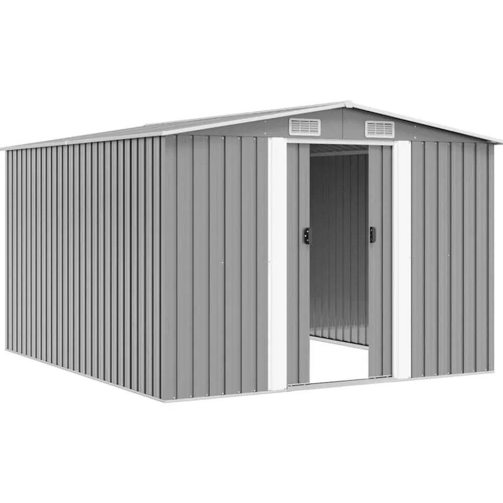 vidaXL Caseta de jardín metal 257x298x178 cm Gris Hot