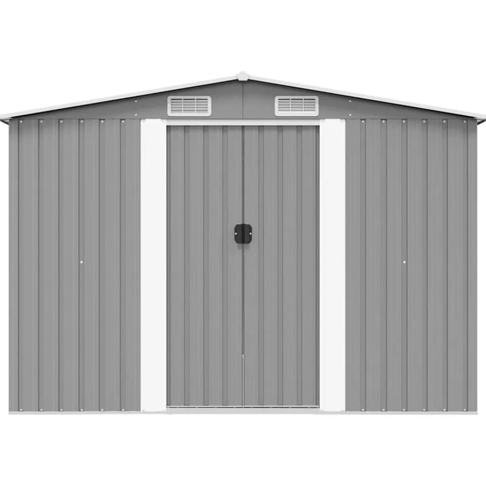 vidaXL Caseta de jardín metal 257x298x178 cm Gris Hot