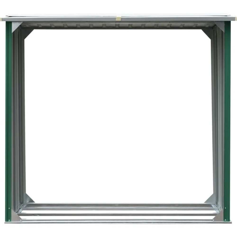 vidaXL Caseta de jardín para leña acero galvanizado 172x91x154cm Verde Discount