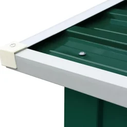 vidaXL Caseta de jardín para leña acero galvanizado 172x91x154cm Verde Discount