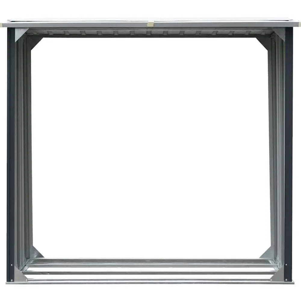 vidaXL Accesorios Para Hornos De Leña Y Chimeneas-Caseta de jardín para leña acero galvanizado gris 172x91x154 cm