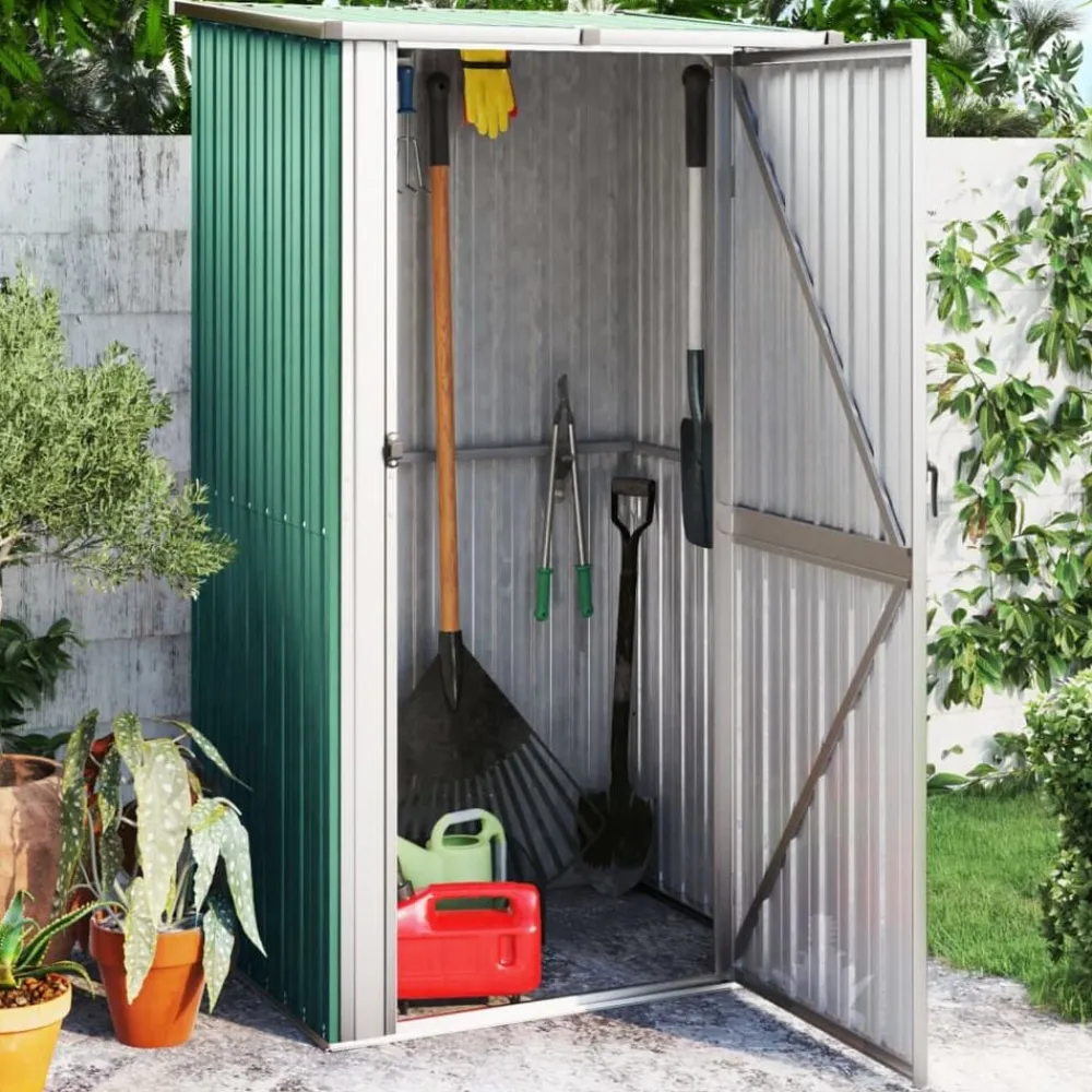 vidaXL Jardín-Caseta de jardín 118,5x97x209,5 cm acero galvanizado