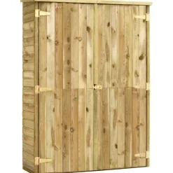 vidaXL Caseta herramientas jardín madera pino impregnada 123x50x171 cm New