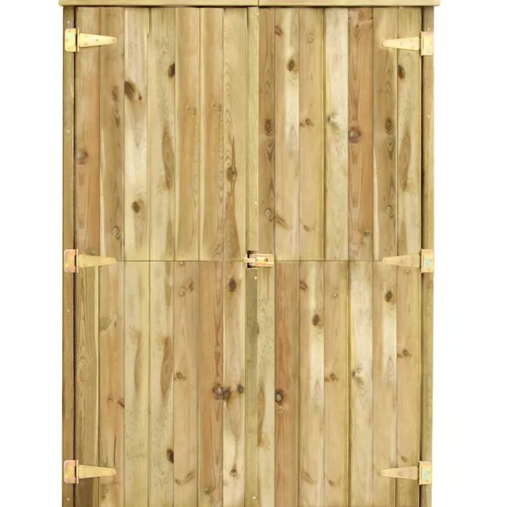 vidaXL Caseta herramientas jardín madera pino impregnada 123x50x171 cm New