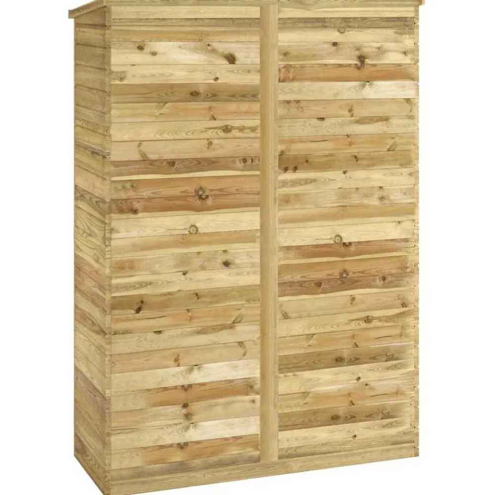 vidaXL Caseta herramientas jardín madera pino impregnada 123x50x171 cm New