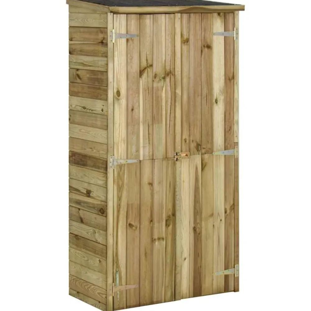 vidaXL Jardín-Caseta herramientas de jardín madera de pino 85x48x177 cm