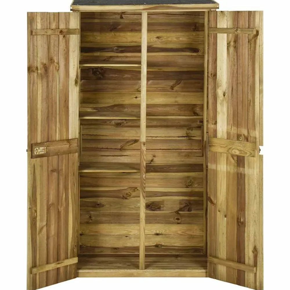vidaXL Jardín-Caseta herramientas de jardín madera de pino 85x48x177 cm
