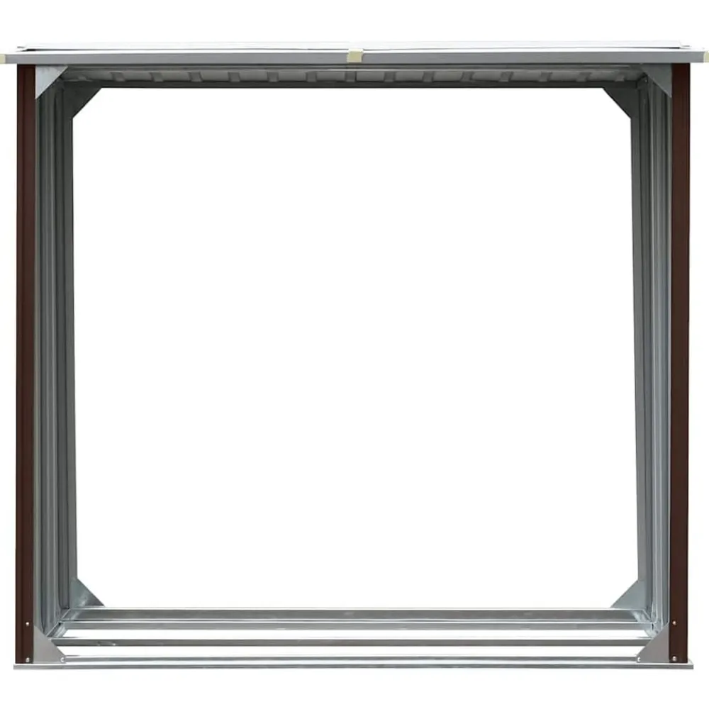vidaXL Caseta jardín para leña acero galvanizado marrón 172x91x154 cm Marrón Hot