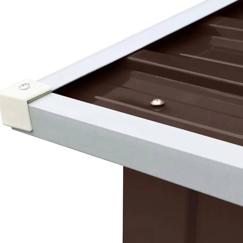 vidaXL Caseta jardín para leña acero galvanizado marrón 172x91x154 cm Marrón Hot