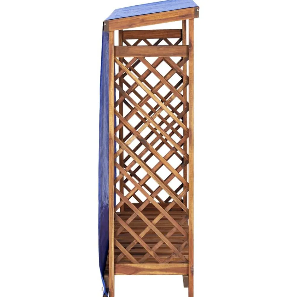vidaXL Caseta para leña madera maciza de acacia 105x38x115 cm Hot