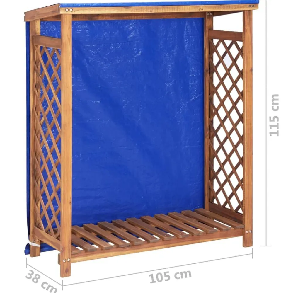 vidaXL Caseta para leña madera maciza de acacia 105x38x115 cm Hot
