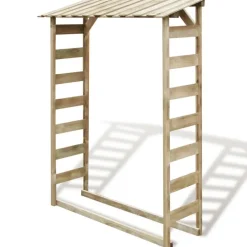 vidaXL Caseta para leña madera de pino impregnada 150x44x176 cm Discount