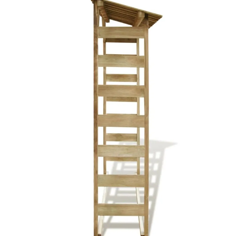 vidaXL Caseta para leña madera de pino impregnada 150x44x176 cm Discount