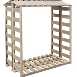 vidaXL Caseta para leña madera de pino impregnada 150x90x176 cm Clearance