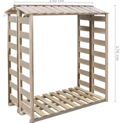 vidaXL Caseta para leña madera de pino impregnada 150x90x176 cm Clearance