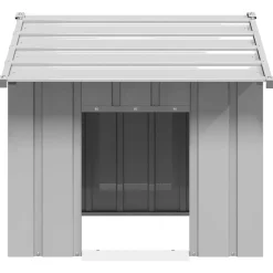 vidaXL Caseta para perros con techo acero galvanizado 85x107x81 cm Gris Hot
